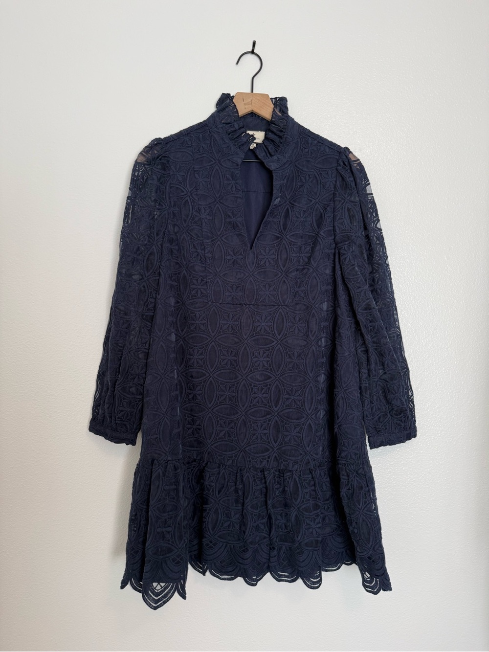 Tuckernuck Navy Lace Long-Sleeve Mini Dress - Picture 4 of 14